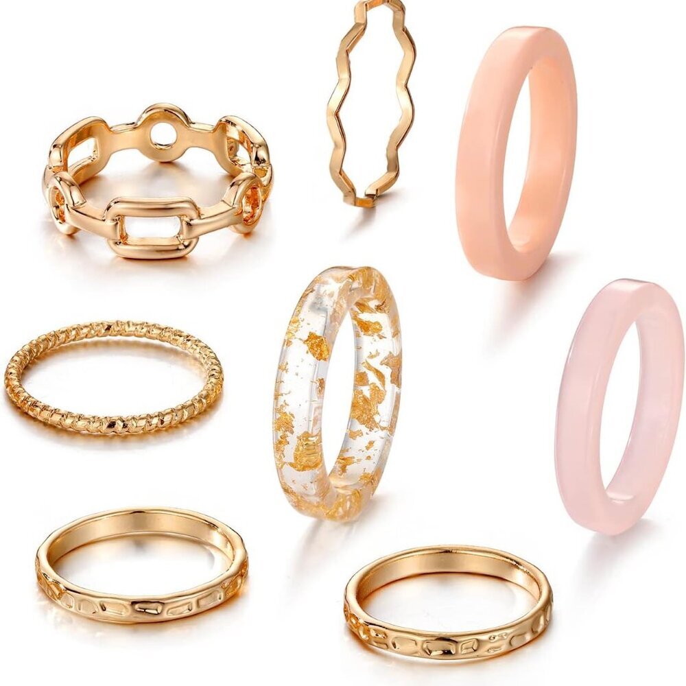 Knuckle Rings Set For Women Snake Chain Stacking Ring Gold Knuckle Rings Set For